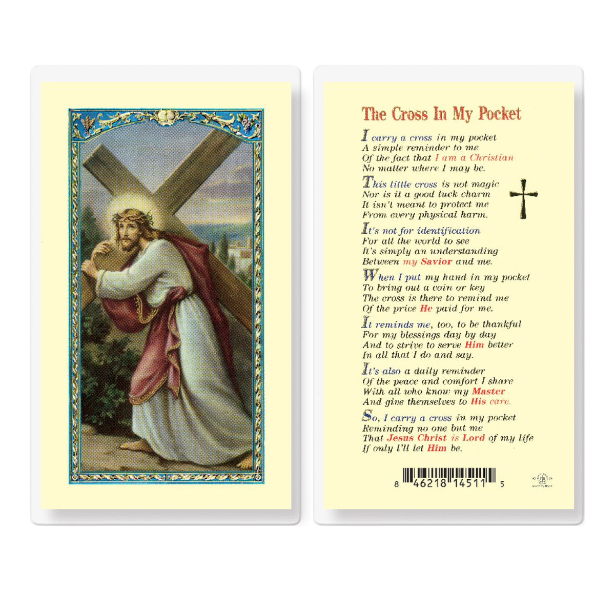 The Cross in My Pocket Laminated Holy Cards 25pcs