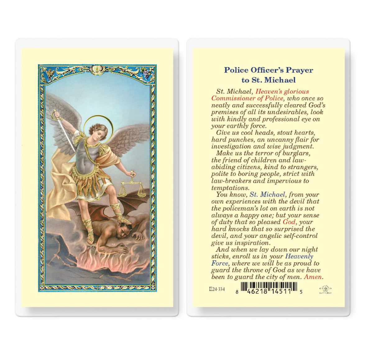 St. Michael Policeman's Prayer Laminated Holy Cards 25pcs,