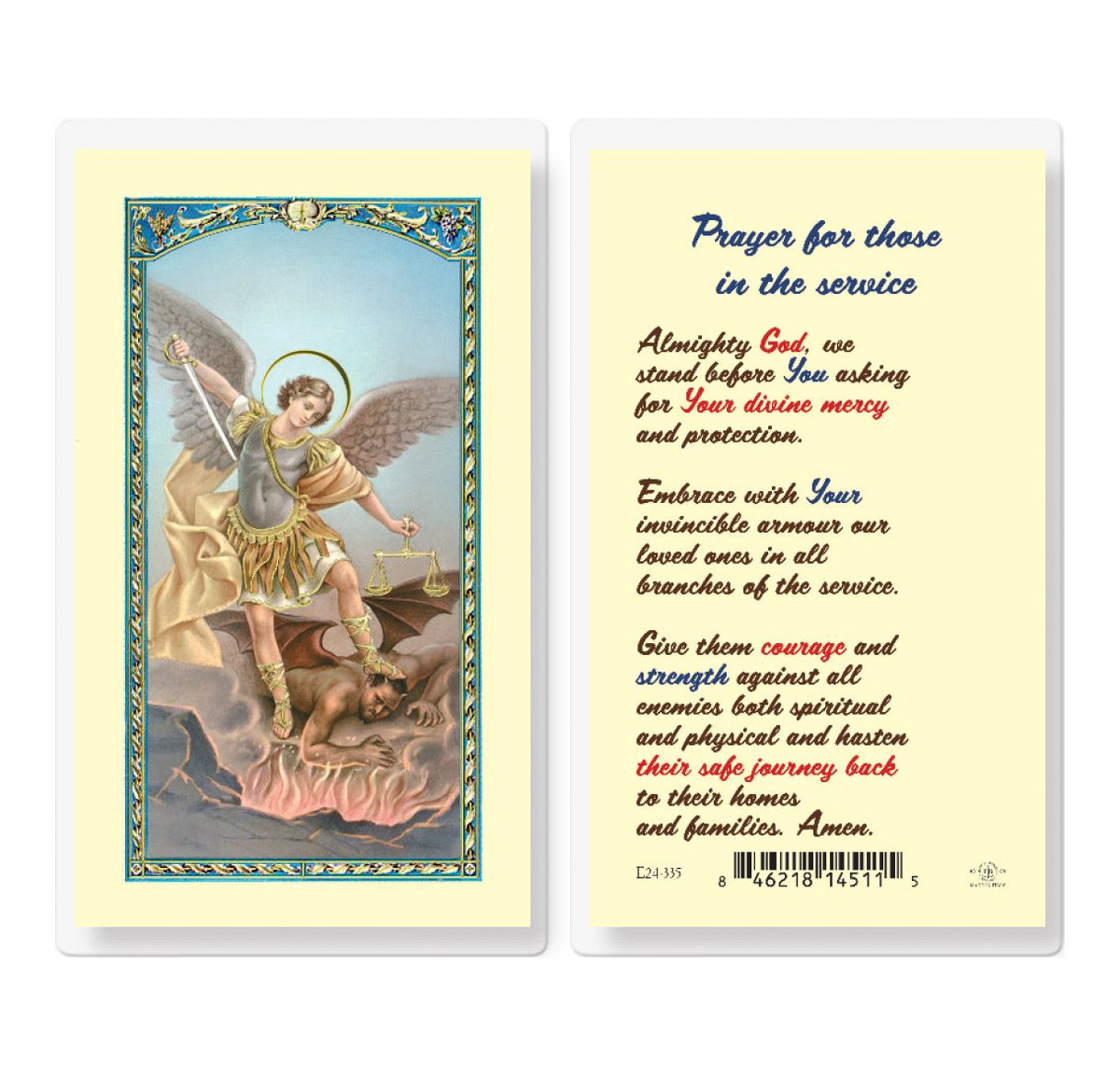 St Michael Prayer For Service Laminated Holy Cards 25pcs