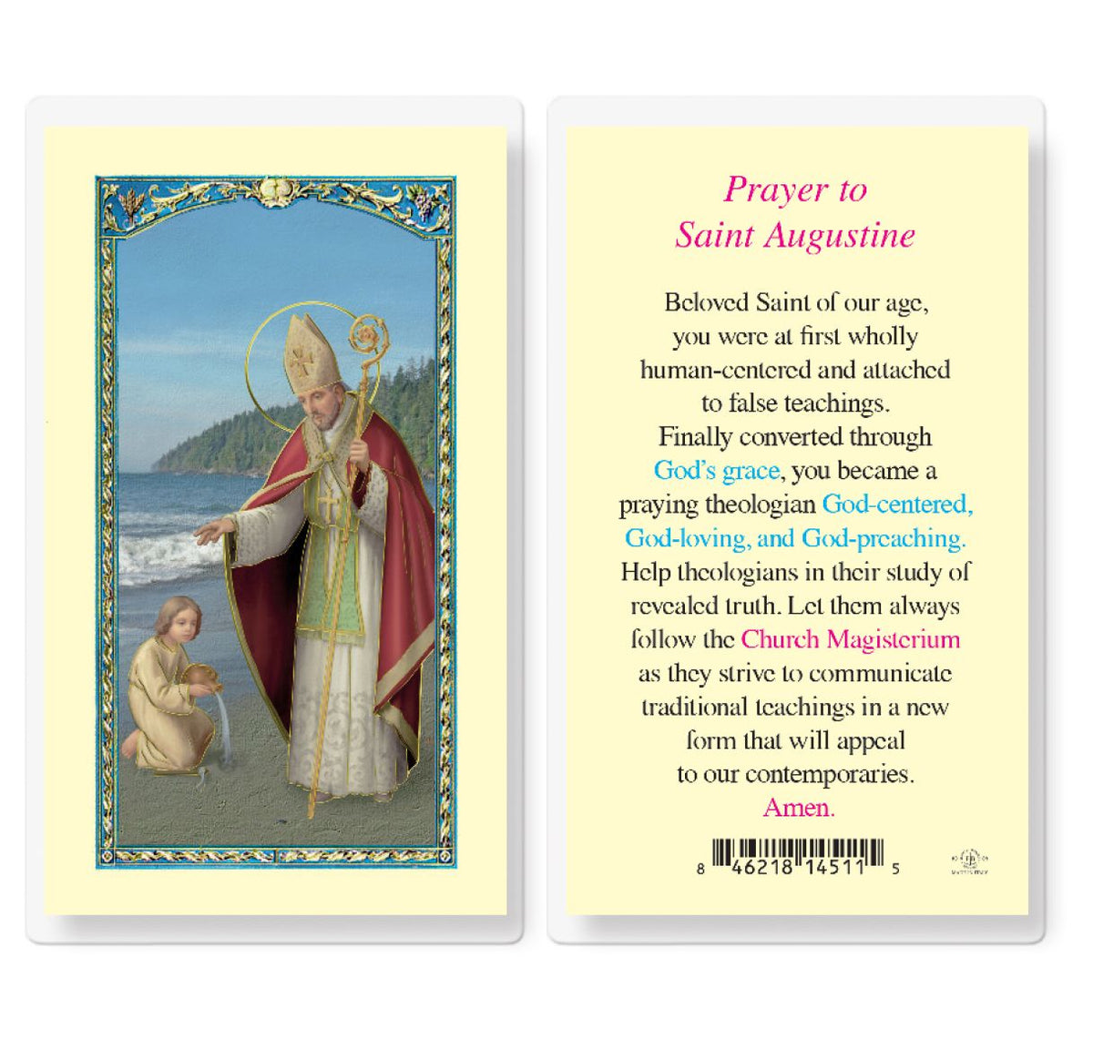 St Augustine of Hippo Laminated Holy Cards 25pcs,