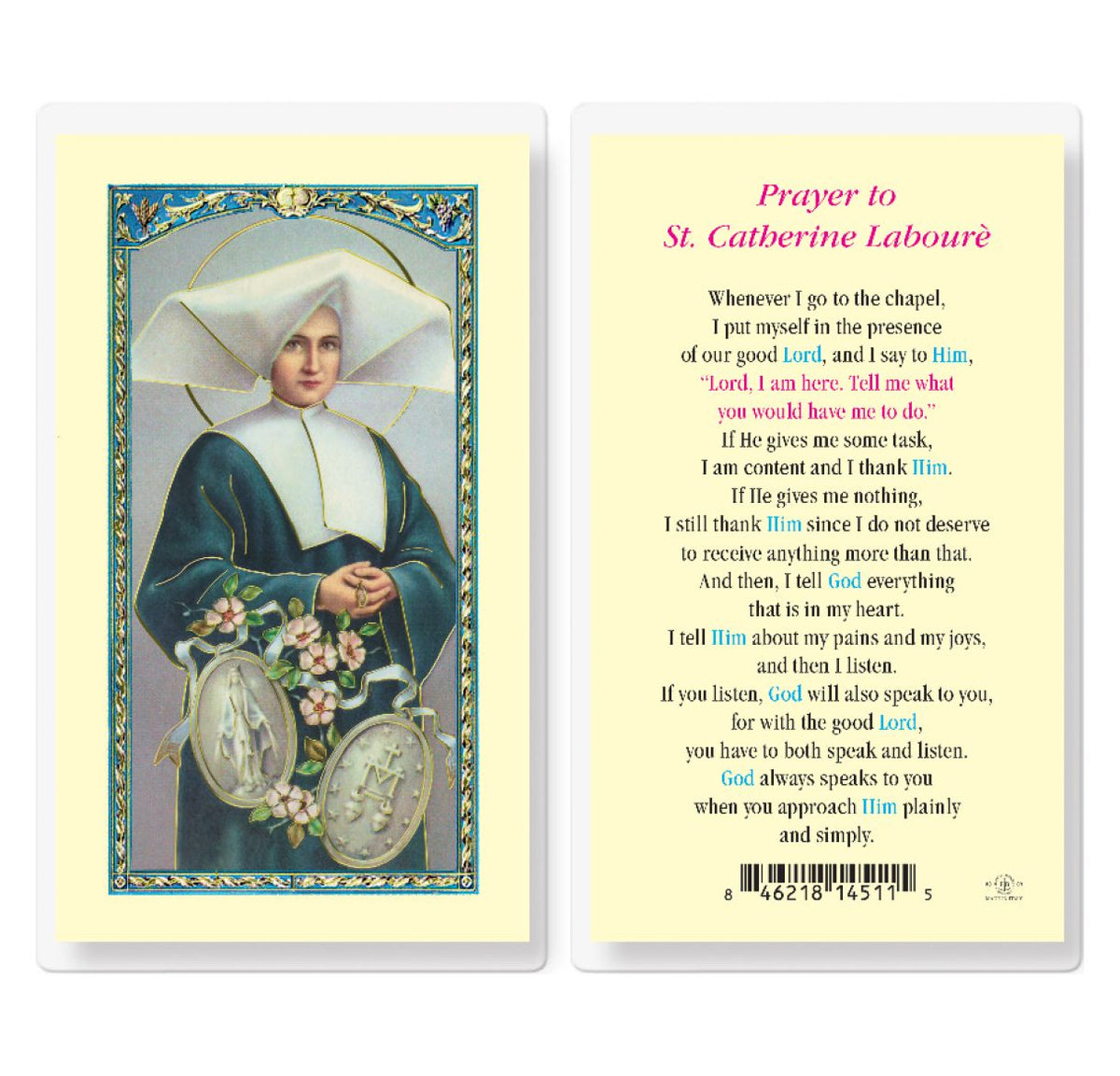 St Catherine Laboure Prayer Laminated Holy Cards 25pcs