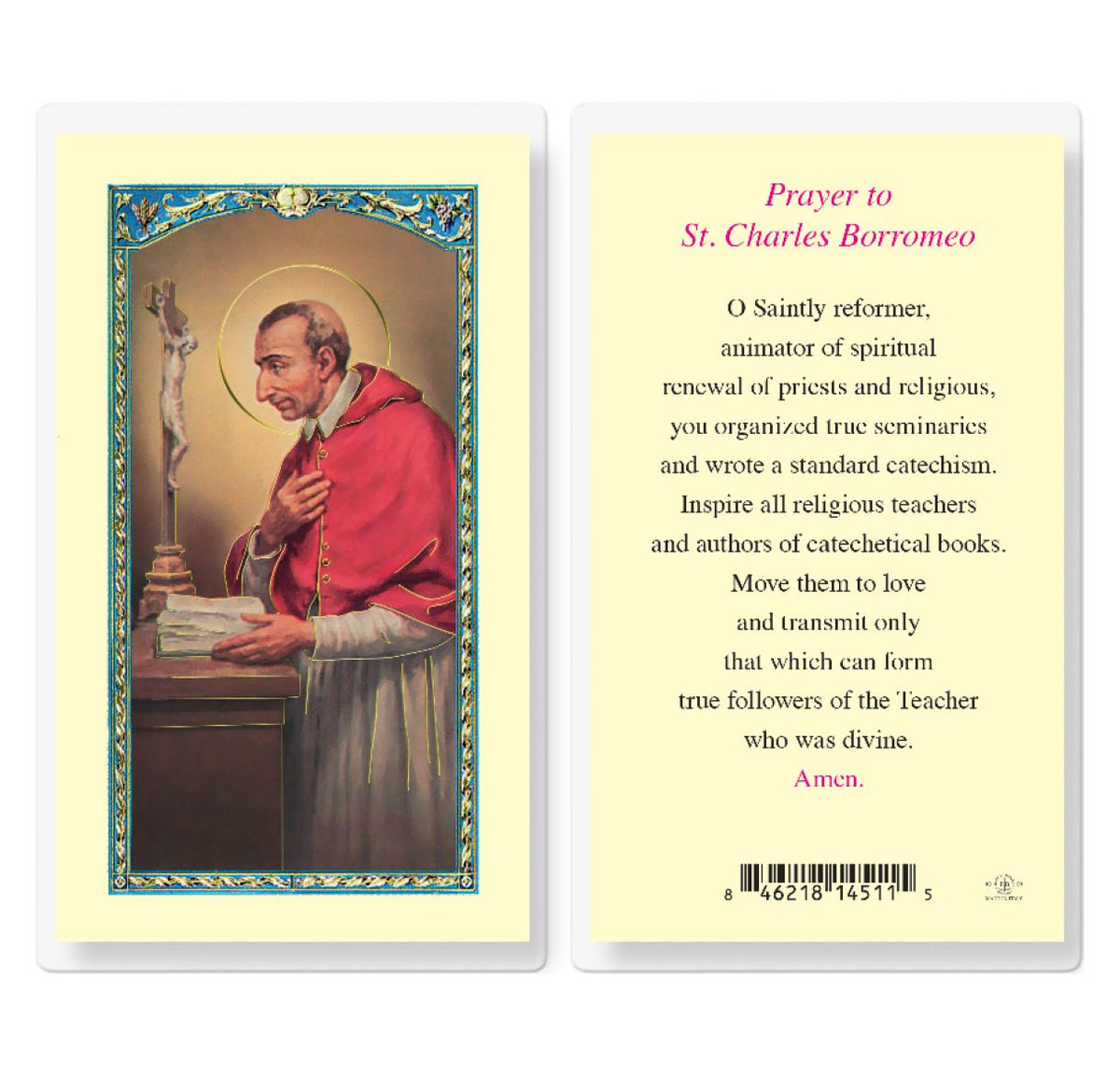 St Charles Borromeo Prayer Laminated Holy Cards 25pcs