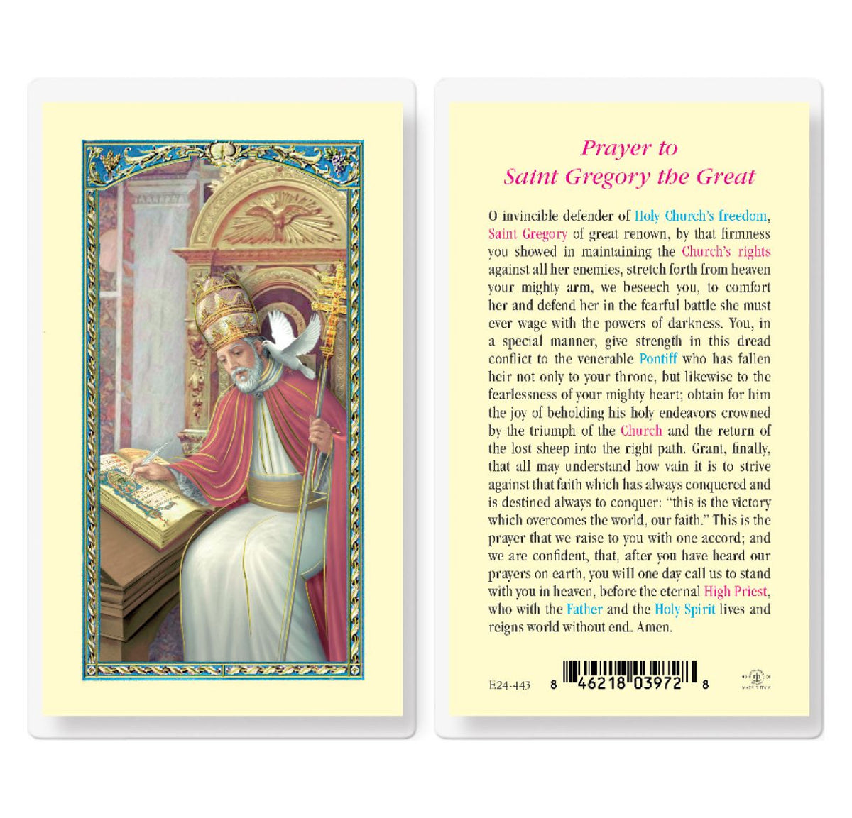 St Gregory the Great Prayer Laminated Holy Cards 25pcs