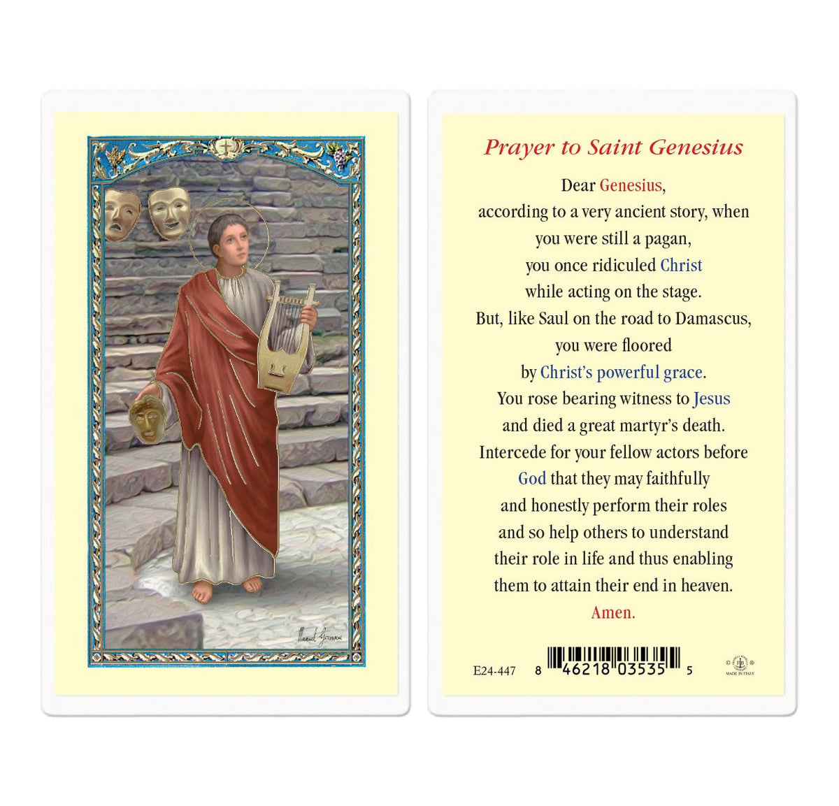 St Genesius Laminated Holy Cards 25pcs