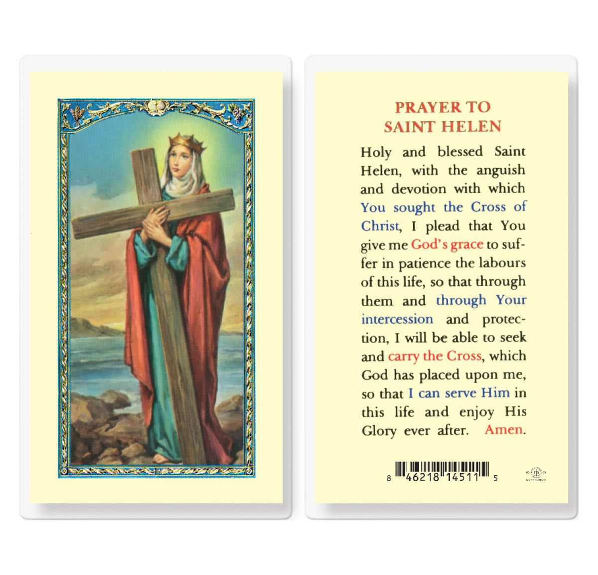 St Helen Patron Saint Laminated Holy Cards 25pcs,