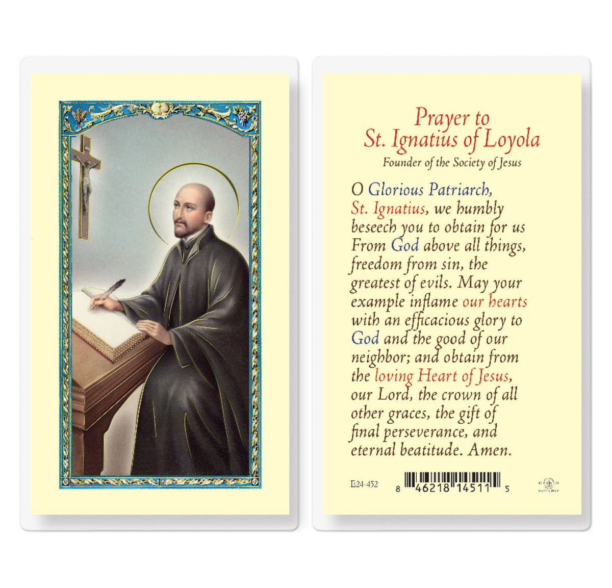 Fratelli Bonella St Ignatius of Loyola Prayer Laminated Holy Cards 25pcs