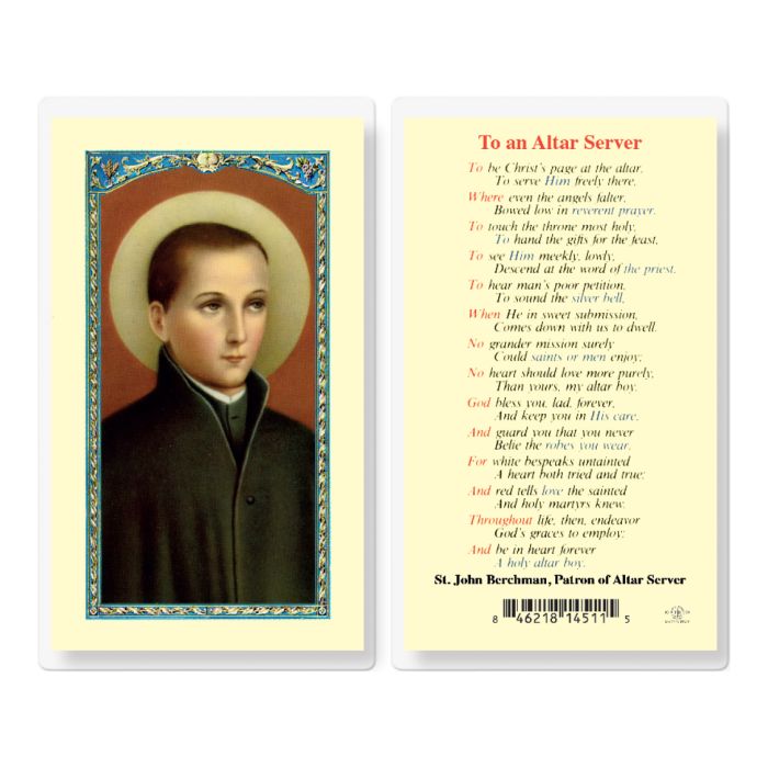 To an Altar Server Prayer Laminated Holy Cards 25pcs