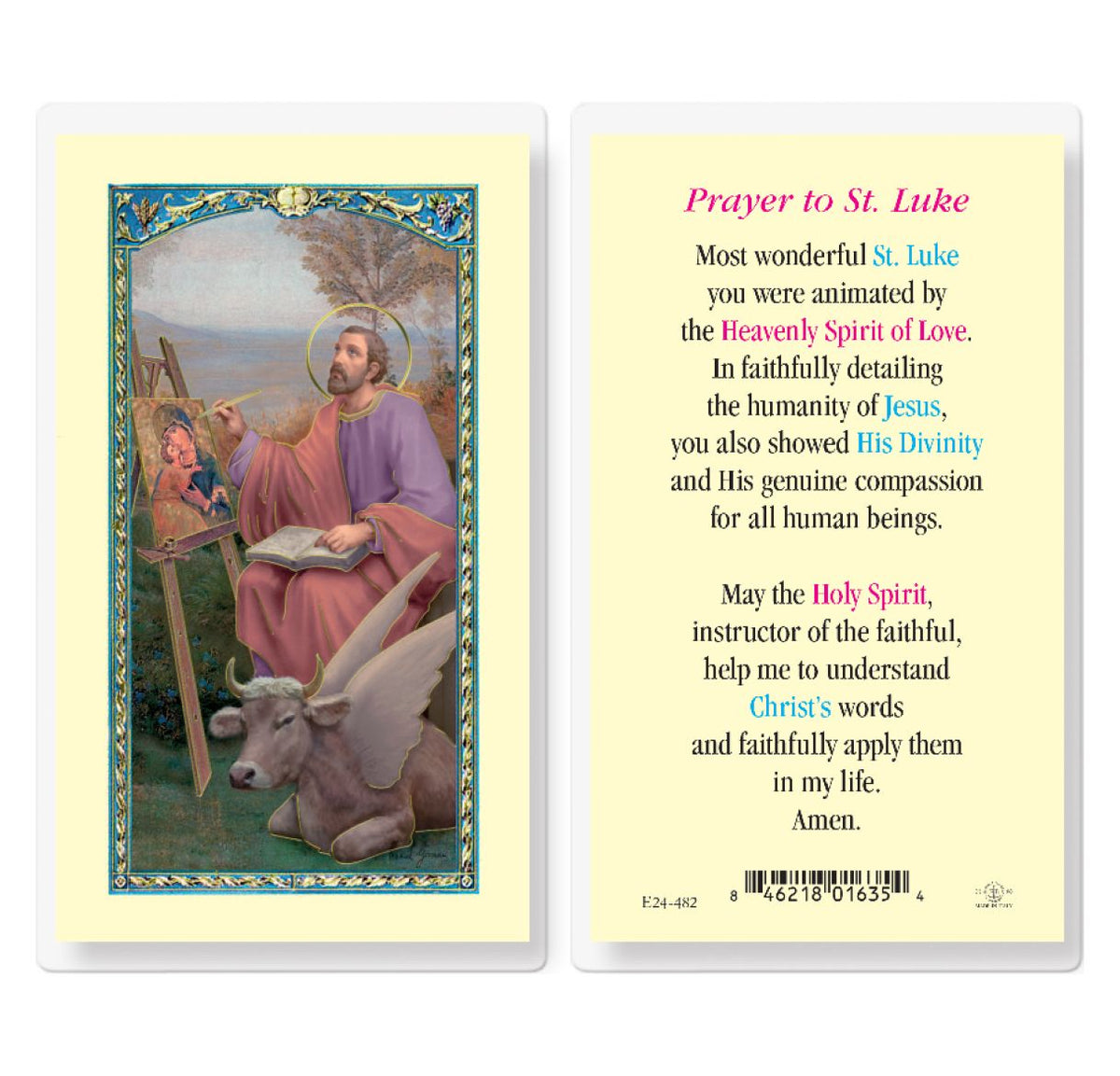 St Luke the Apostle Prayer Laminated Holy Cards 25pcs