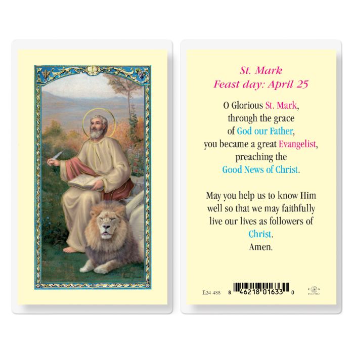 St Mark the Evangelist Prayer Laminated Holy Cards 25pcs