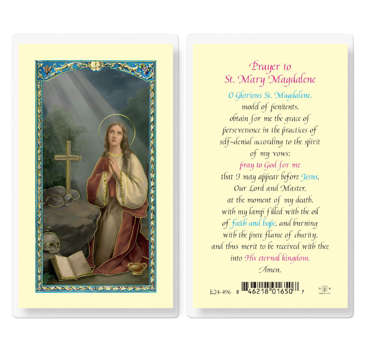 St Mary Magdalene Prayer Laminated Holy Cards 25pcs,