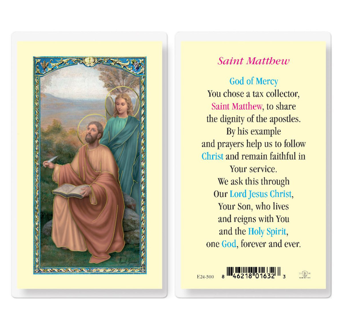 Fratelli Bonella St Matthew the Apostle Prayer Laminated Holy Cards 25pcs