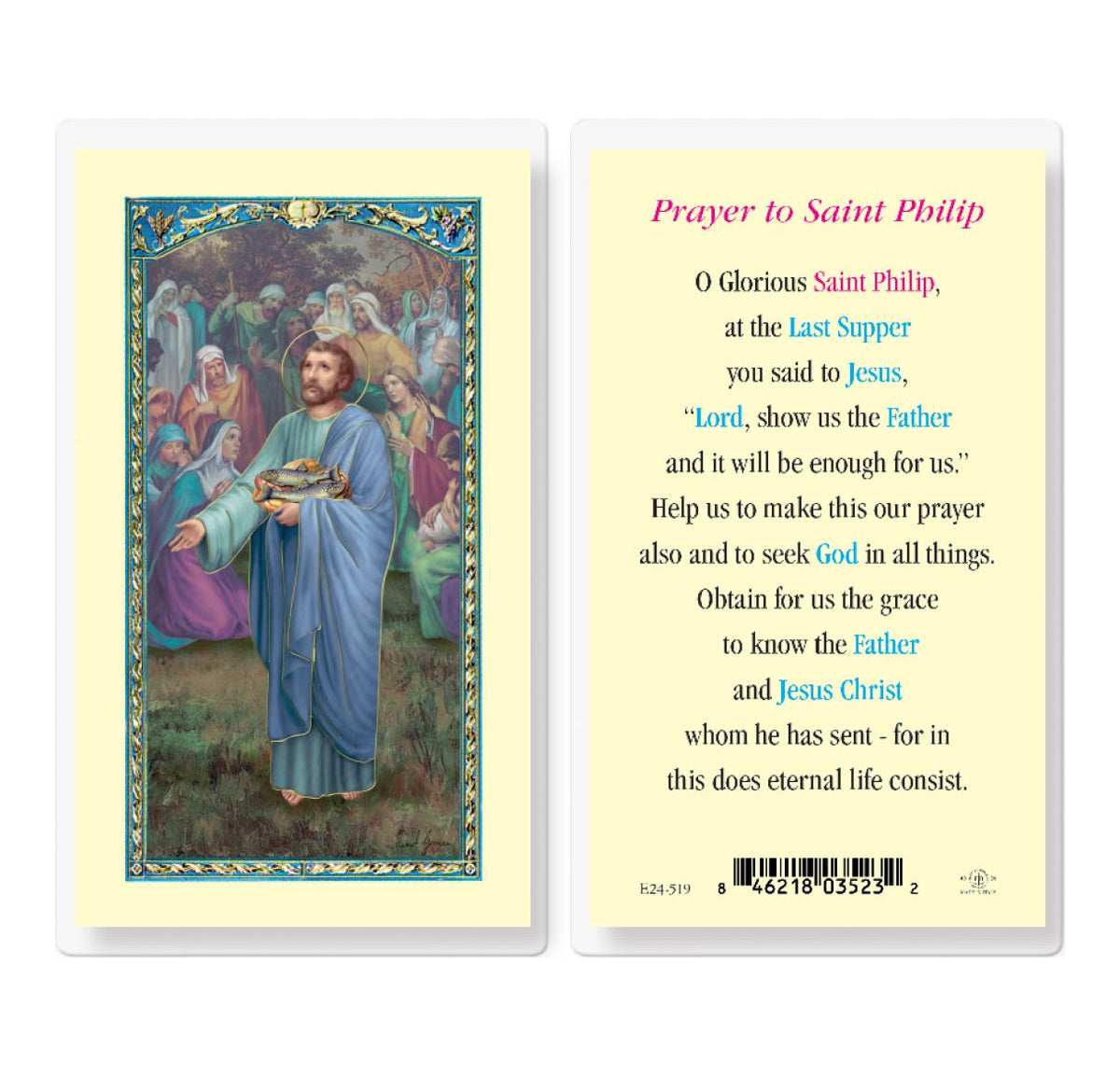 Fratelli Bonella St Philip the Apostle Prayer Laminated Holy Cards 25pcs,