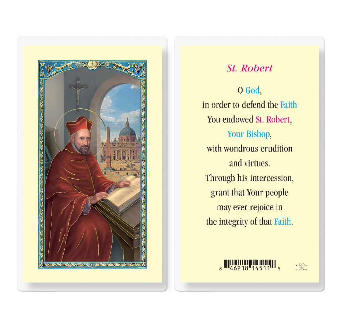 St Robert Bellarmine Prayer Laminated Holy Cards 25pcs,