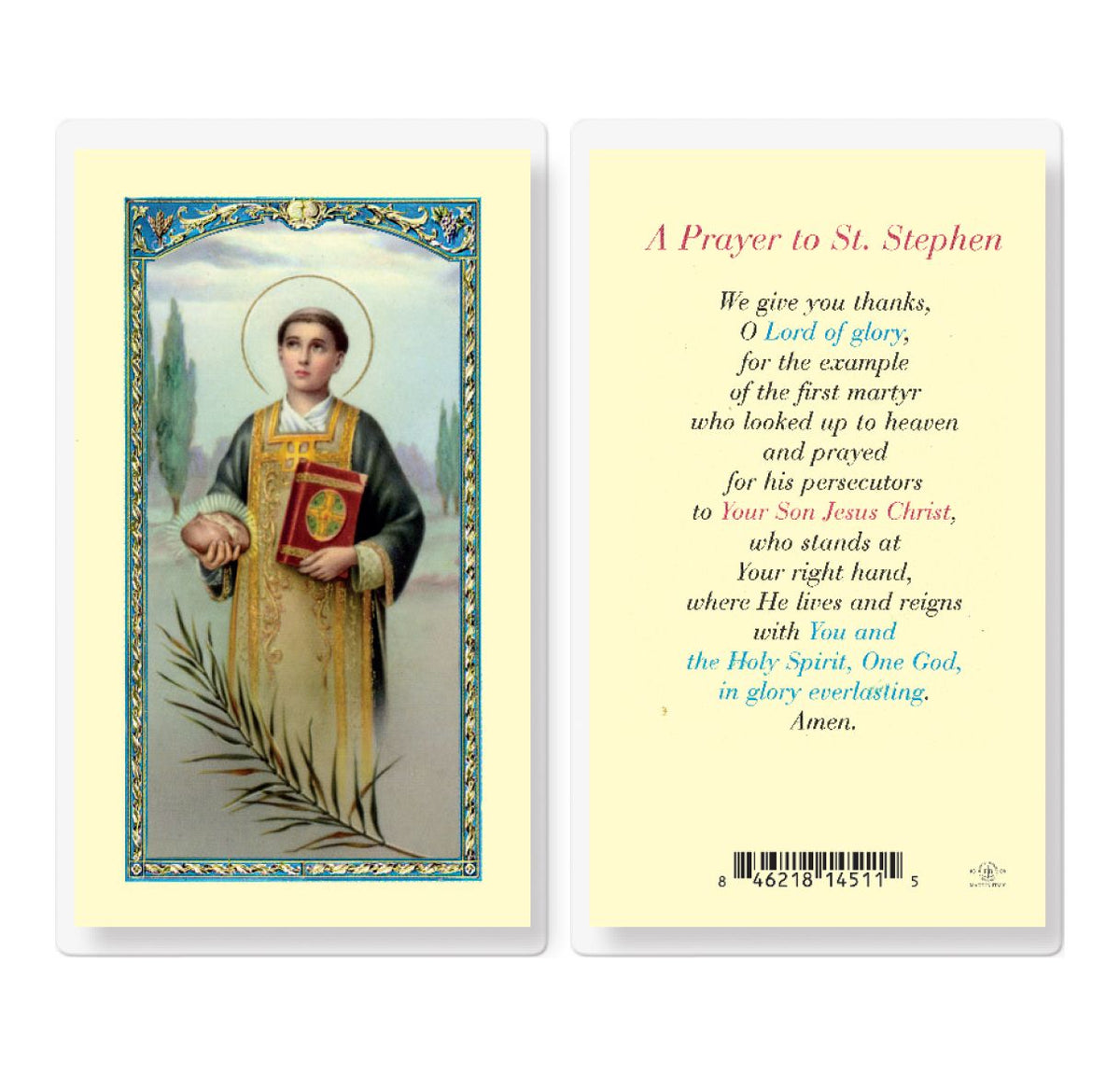 St Stephen Prayer Laminated Holy Cards 25pcs