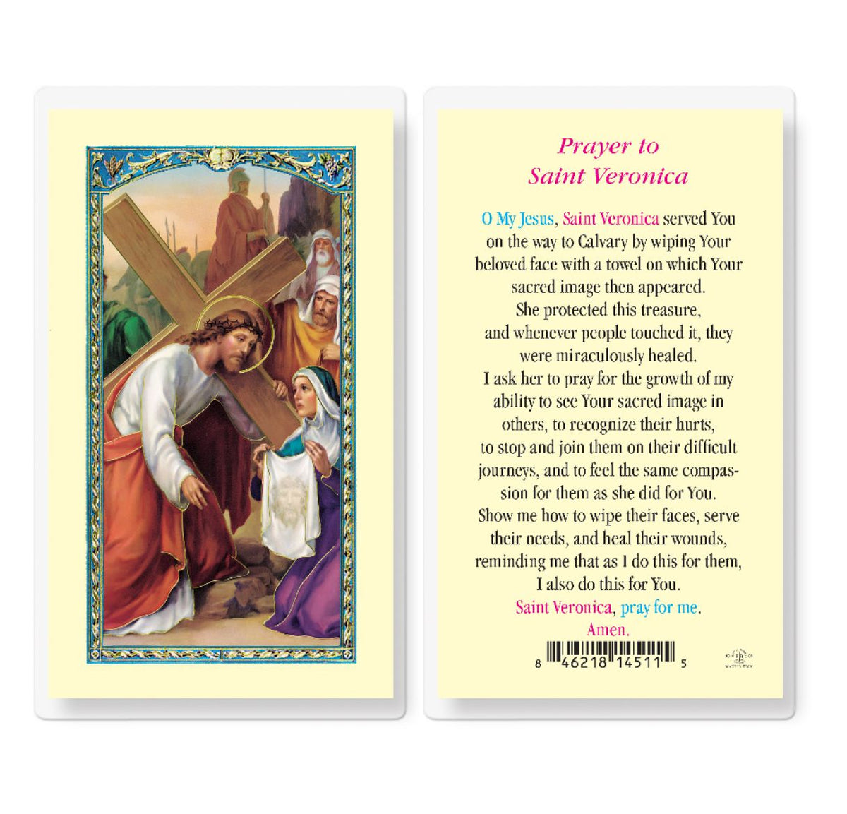 Fratelli Bonella St Veronica Prayer Laminated Holy Cards 25pcs