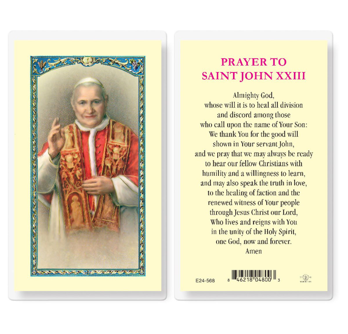 St John XXIII Prayer Laminated Holy Cards 25pcs