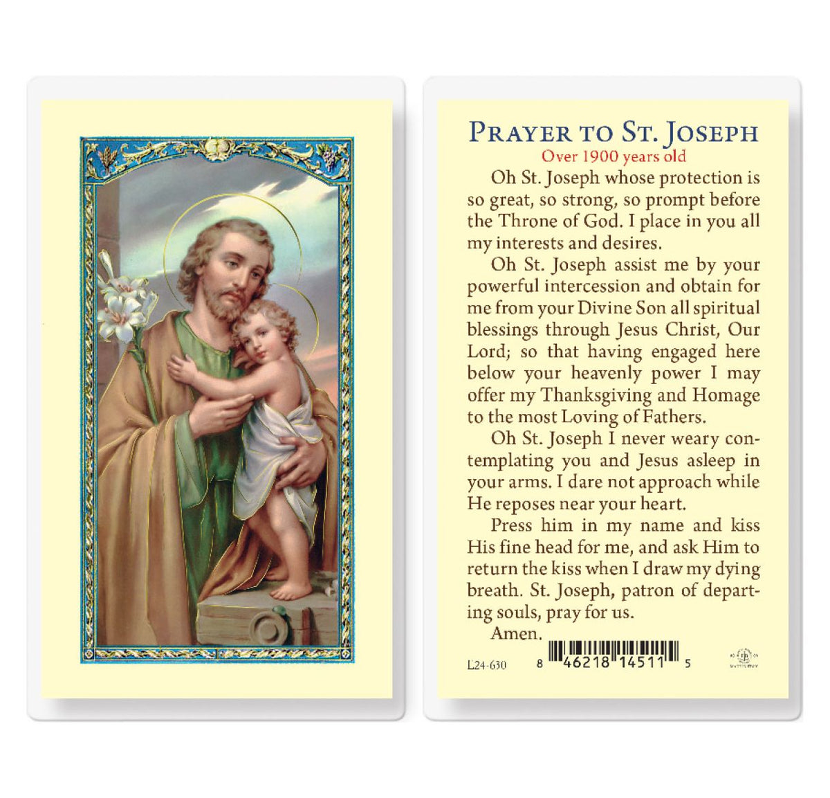 St Joseph Over 1900 Years Old Laminated Holy Cards 25pcs,