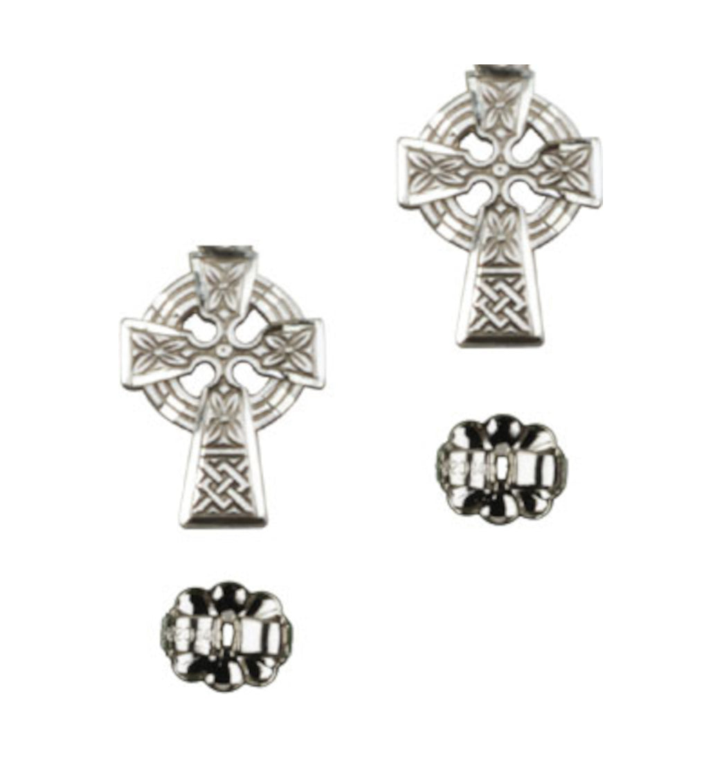 Bliss Manufacturing Sterling Silver Irish Celtic Cross Earrings,