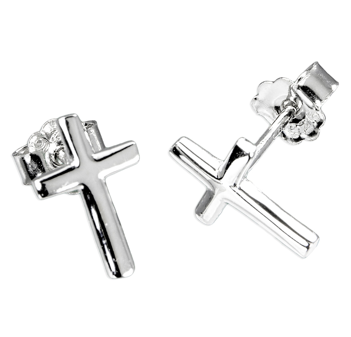 HMH Sterling Silver Cross Post Earrings