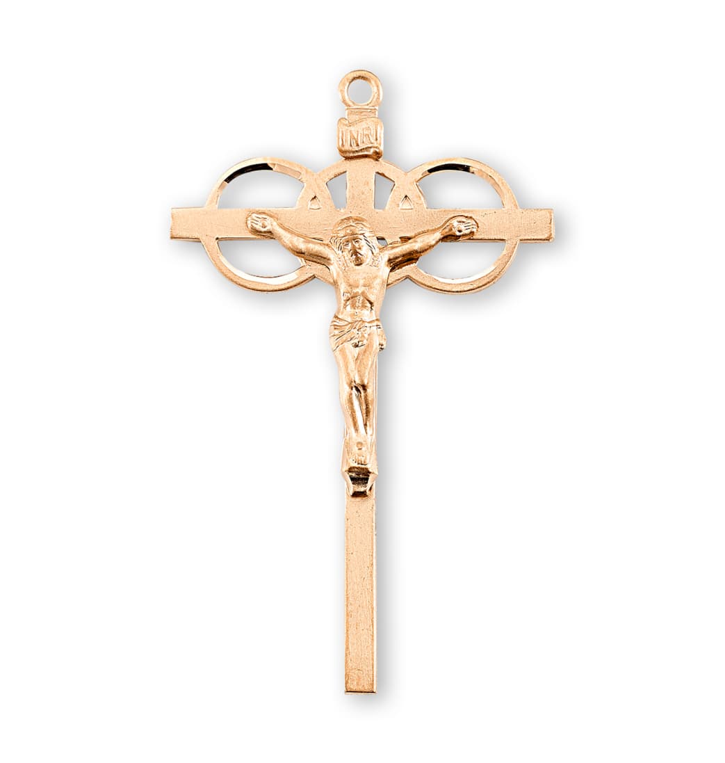 HMH Religious Three Ring Gold/Sterling Silver Rosary Crucifix Part