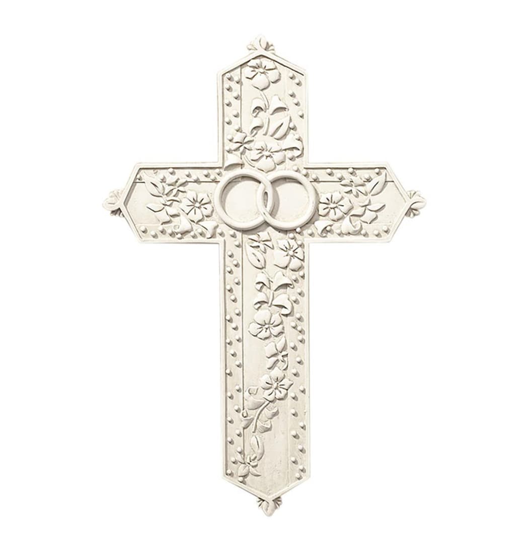 Tomaso Ivory and Lace Color Carved Wedding Boxed Cross,