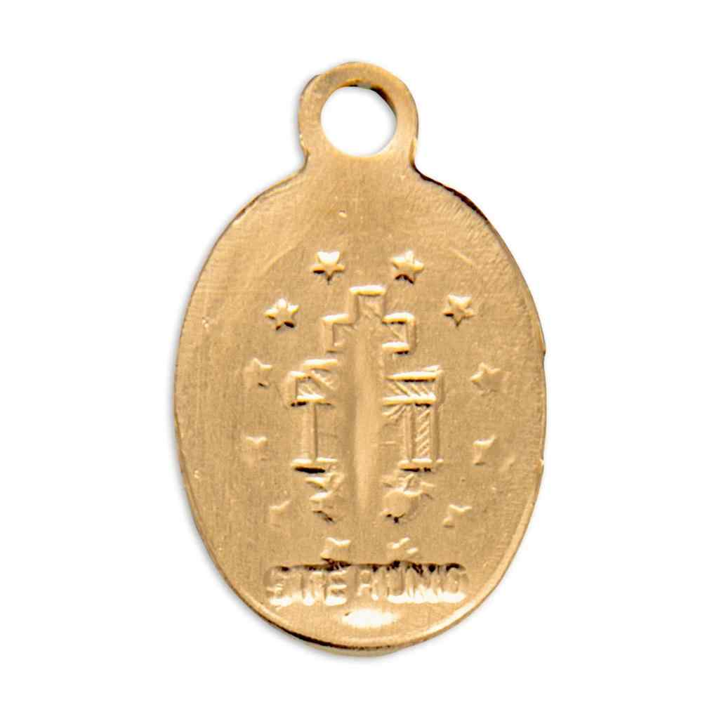Back of the Miraculous Medal Gold over Sterling Silver Medal (view 2)
