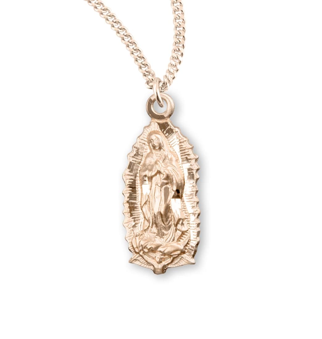 HMH Religious Our Lady of Guadalupe Gold/Sterling Medal Pendant,