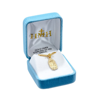 Our Lady of Guadalupe Gold/Sterling Medal Pendant in Box, HMH Religious