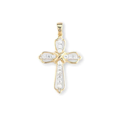 Celtic Knots Gold-Sterling Silver Cross with Cubic Zirconia, HMH Religious (view 2)