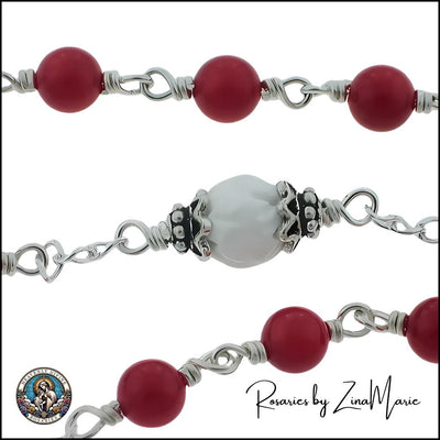 Handmade Wire-Wrapped Sacred Heart of Jesus Chaplet by Zina Marie, Heavenly Divine Rosaries