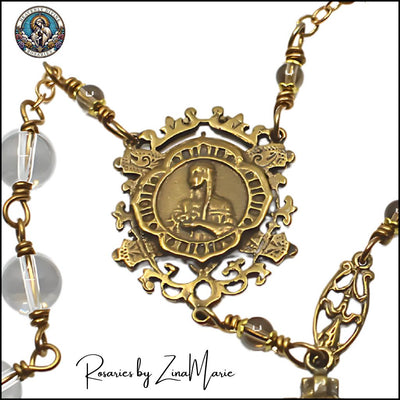 Handmade St. Kateri Tekakwitha Chaplet with Bronze Centerpiece, Heavenly Divine Rosaries