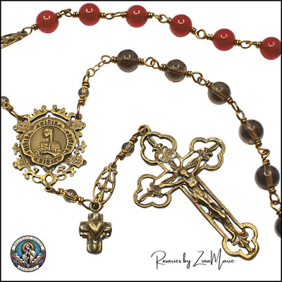 Handmade St. Kateri Tekakwitha Chaplet with Bronze Center and Crucifix, Heavenly Divine Rosaries