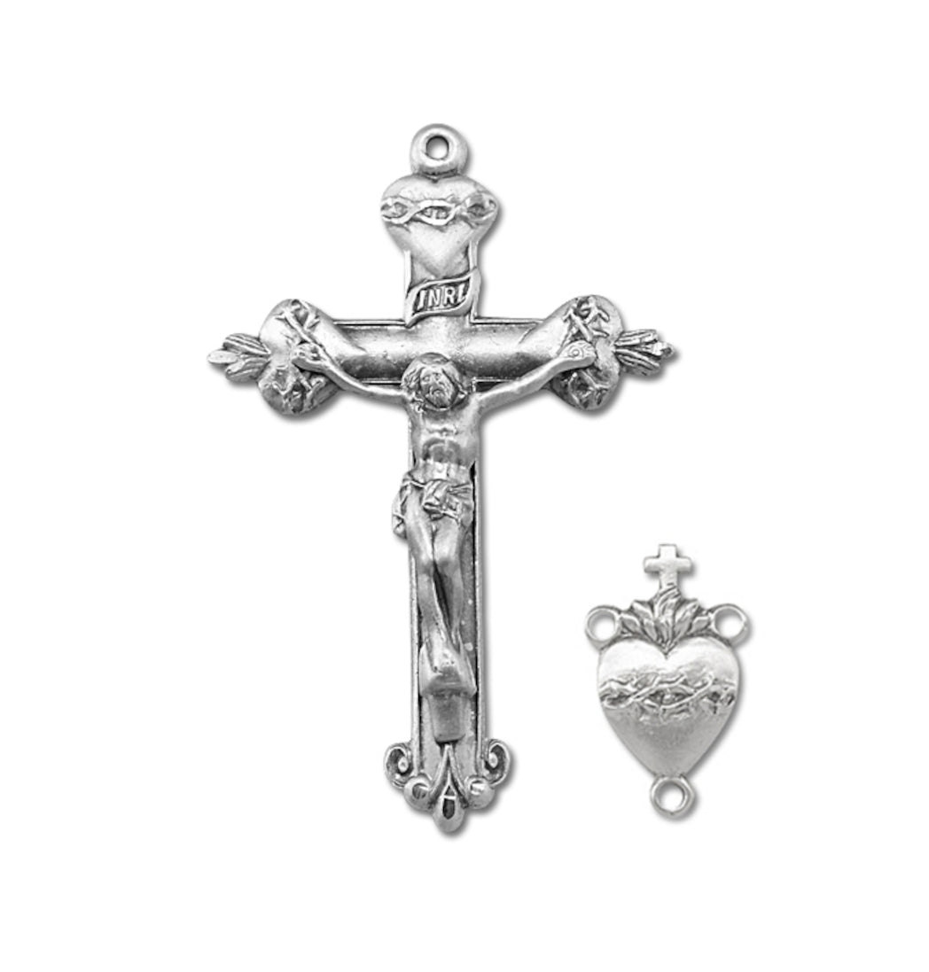 Sacred Heart Tips Center and Crucifix Rosary Set,