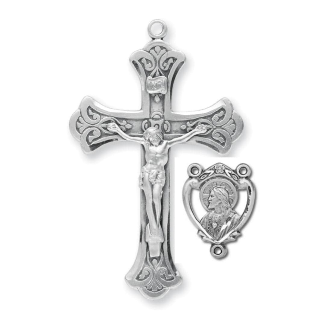 Sacred Heart Center and Flare Crucifix Rosary Set,