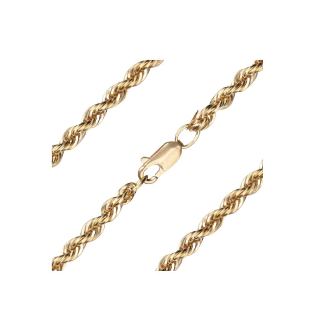 Gold-filled 3.75mm Heavy French Rope Bracelet with Lobster Claw