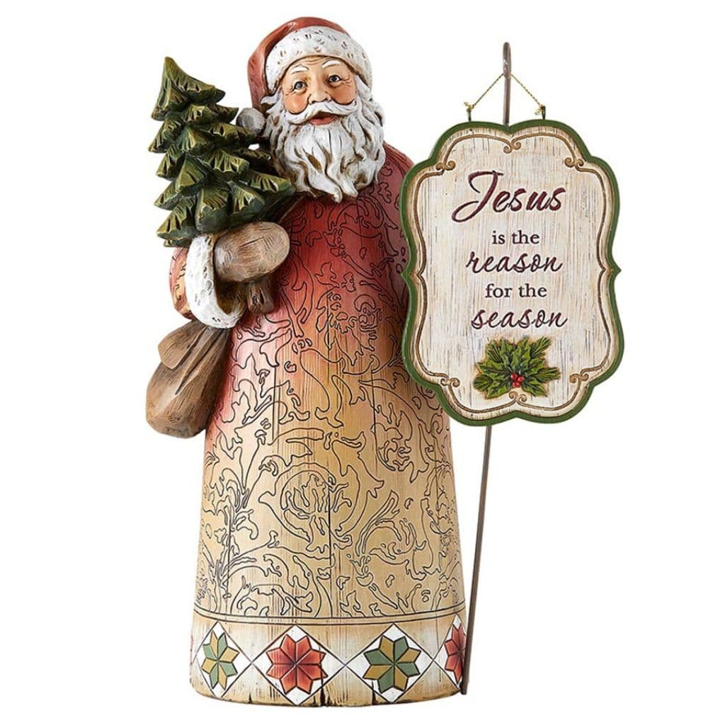 Avalon Gallery Joyful Santa Statue | Jesus is the Reason for the Season