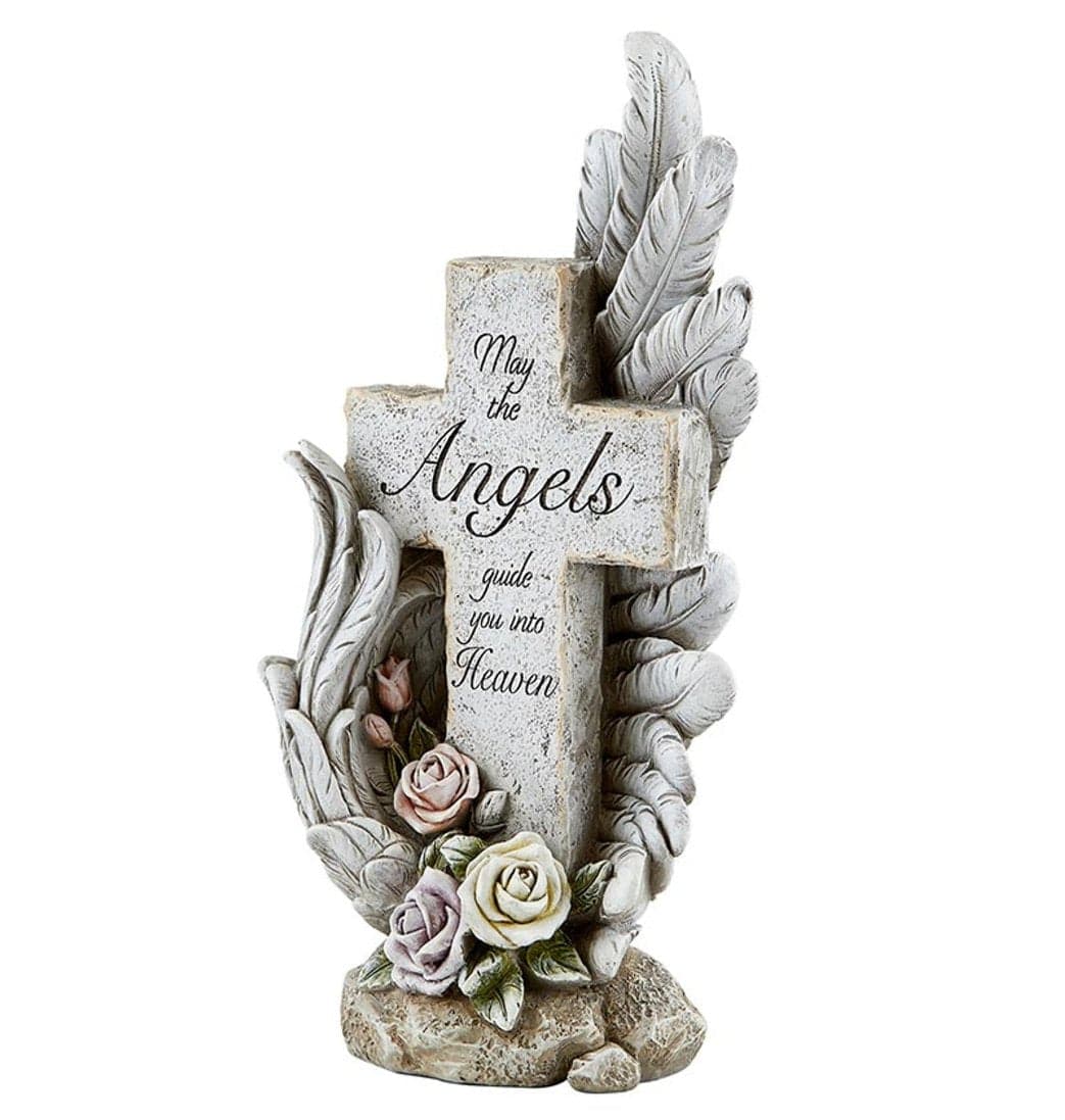 Avalon Gallery May The Angels Guide You Into Heaven Memorial Cross Statue,