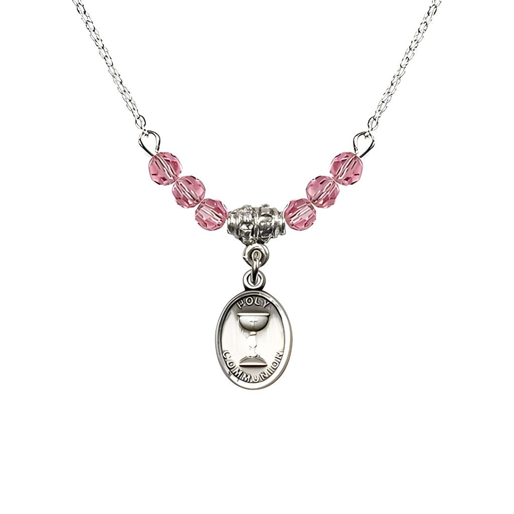 Bliss Holy Communion Chalice Beaded Necklace | Pewter & Crystal