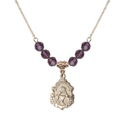 Gold-filled Mother of a Priest 6mm Amethyst Beaded Necklace, Bliss Manufacturing