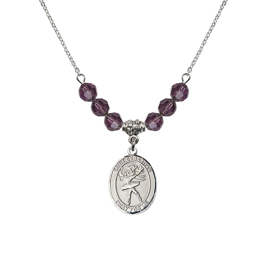 Bliss St. Sebastian Dancer Sterling Silver Crystal Necklace