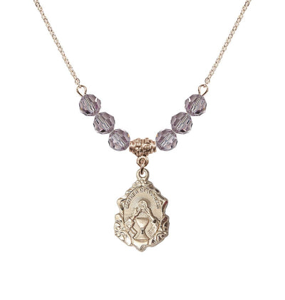 Gold-filled Mother of a Priest 6mm Light Amethyst Beaded Necklace, Bliss Manufacturing