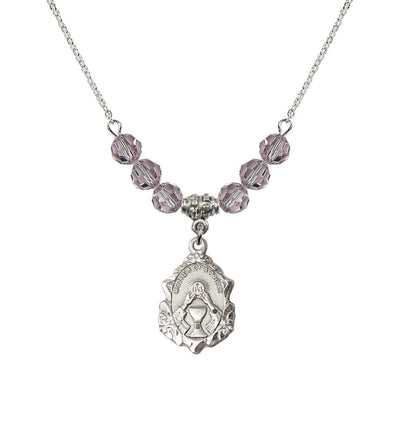 Sterling Silver Mother of a Priest 6mm Light Amethyst Crystal Beaded Necklace, Bliss Manufacturing