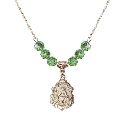 Gold-filled Mother of a Priest 6mm Peridot Beaded Necklace, Bliss Manufacturing