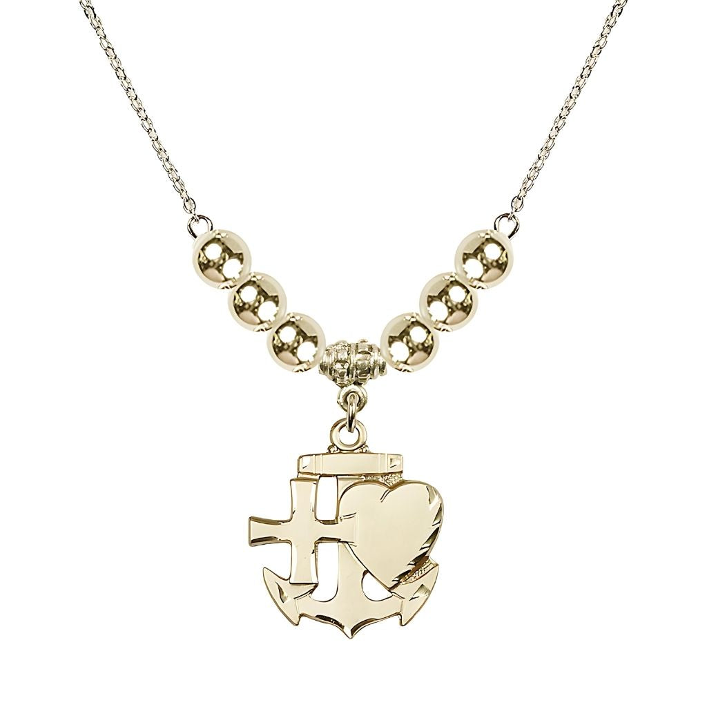 Bliss Christian Faith, Hope and Charity Gold-filled 6mm Gold-filled Necklace