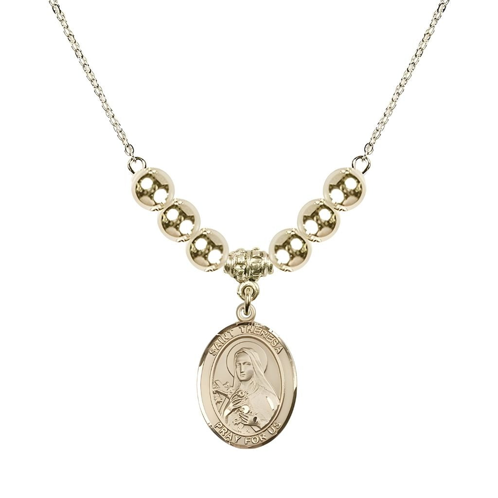 Bliss St. Theresa Gold-filled Charm with 6mm Gold-filled Necklace