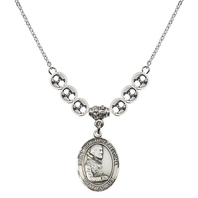 Sterling Silver St. Padre Pio of Pietrelcina Sterling Silver Birthstone Necklace, Bliss Manufacturing