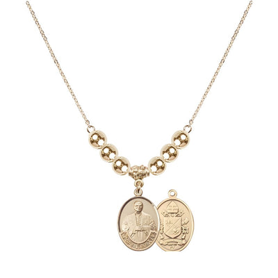 Pope Leo XIV Beaded Necklace with Gold-filled Medal, 6mm Gold-filled Beads, Bliss Manufacturing