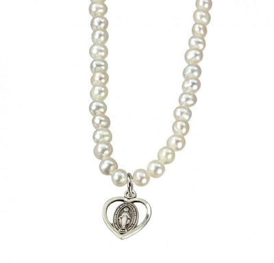 sterling silver miraculous heart necklace, HMH Religious