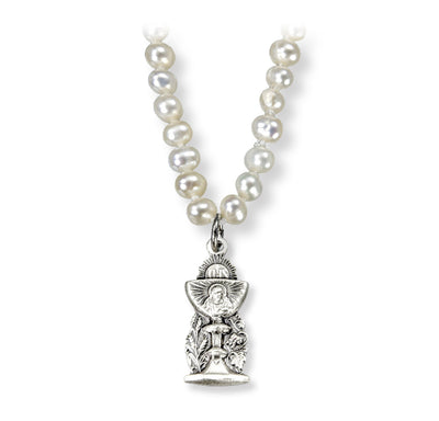Communion Sterling Silver Jesus Chalice Freshwater Pearls Necklace, HMH Religious