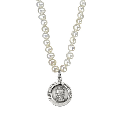 Christian First Holy Communion with the sterling silver chalice necklace, HMH Religious